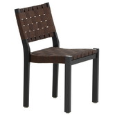 Artek - Chair 611 Birch Black - Black-Brown/ Webbing