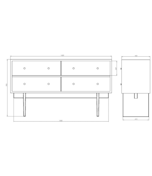 Gubi  Gubi - Private Sideboard bruin/zwart gebeitst eiken