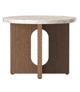 Audo - Androgyne  side table dark oak - Kunis Breccia marble Ø50