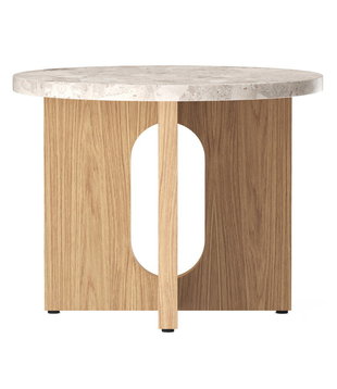 Audo - Androgyne  side table oak, Kunis breccia marble Ø50