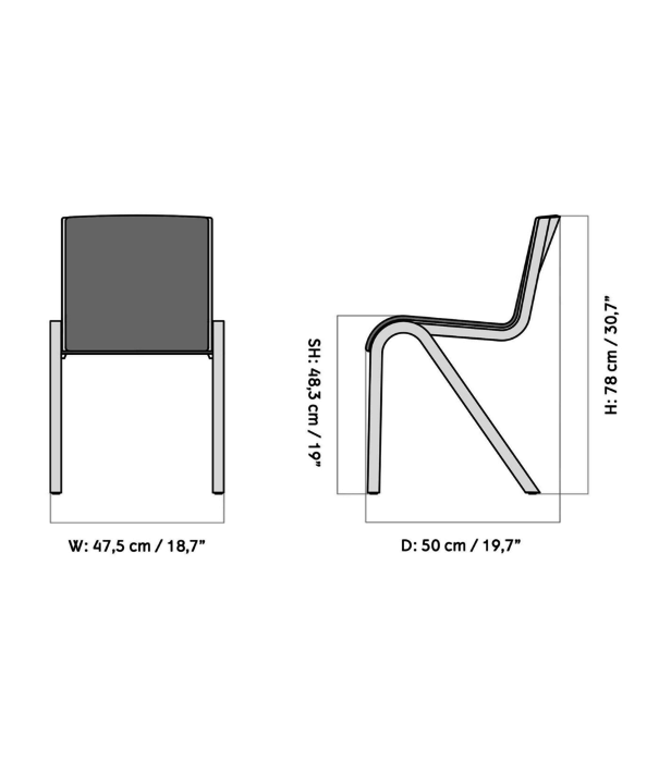 Audo Audo - Ready Dining Chair - Front boucle