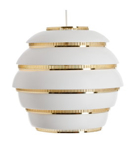 A331 Hanglamp wit, messing "Beehive"