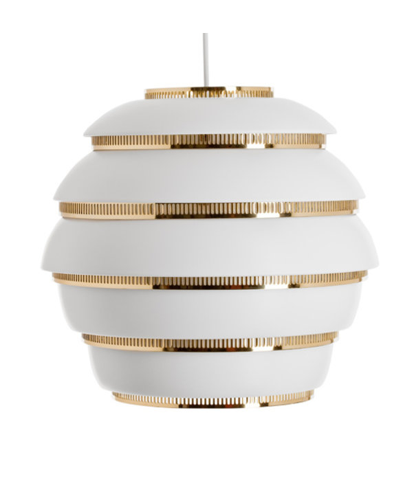 Artek   A331 Hanglamp wit, messing "Beehive"
