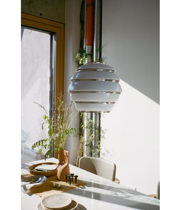 Artek  A331 Pendant Lamp white, chrome "Beehive"