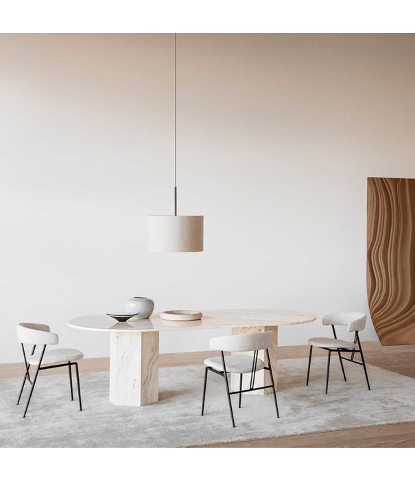 Gubi  Gubi Epic Elliptical dining table travertine 240 x 120