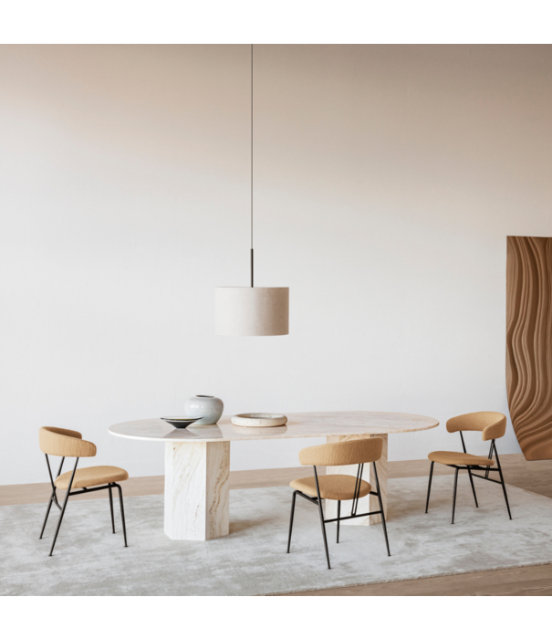 Gubi  Gubi Epic Elliptical dining table travertine 240 x 120