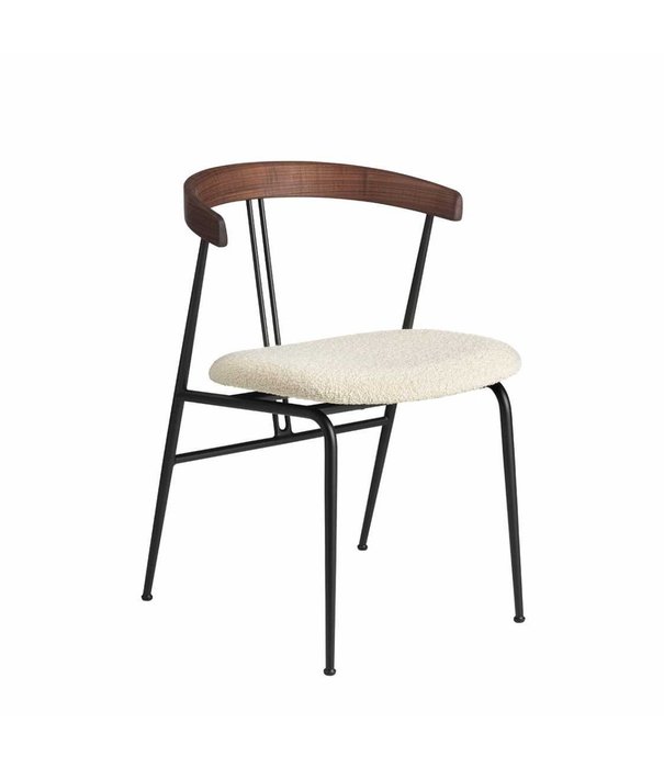 Gubi  Gubi Violin Dining Chair upholstered, wood backrest