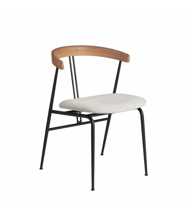 Gubi  Gubi Violin Dining Chair upholstered, wood backrest