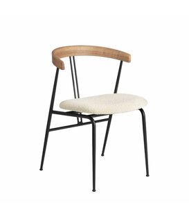 Gubi Violin Eetkamerstoel gestoffeerd, houten rug