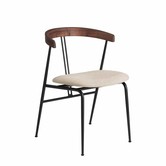 Gubi Violin Dining Chair upholstered, wood backrest