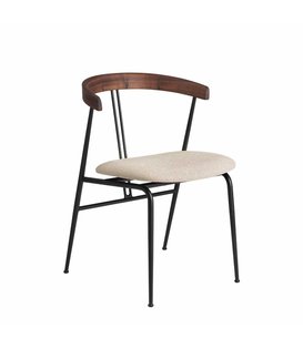 Gubi - Violin Dining Chair with wood backrest