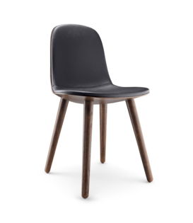 Yuuga Chair smoked oak, black leather
