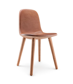 Yuuga Chair oak, cognac leather seat