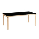 Artek - Aalto Table rectangular 83,  zwart linoleum