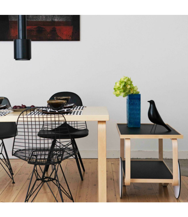 Artek  Artek - Aalto Table rectangular 83,  zwart linoleum