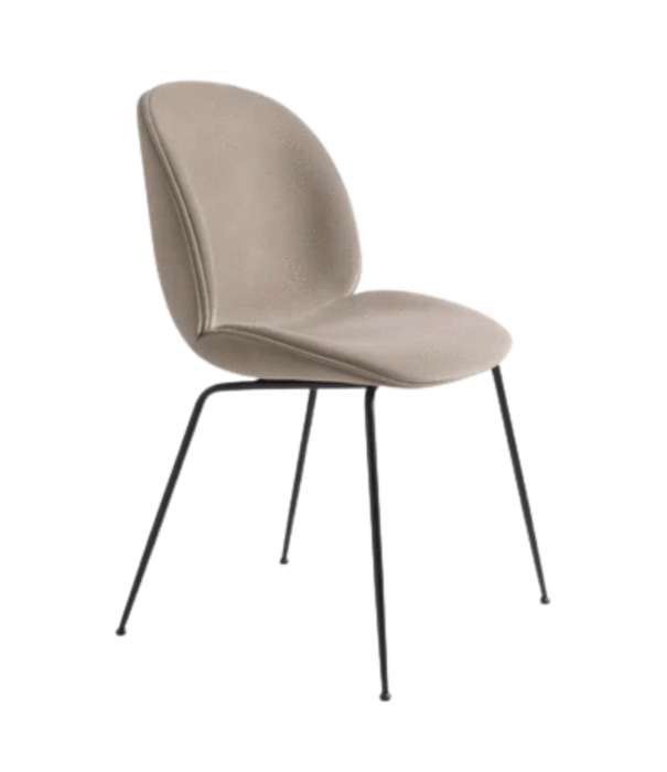 Gubi  Gubi Beetle Dining Chair Velvet sand, conic base black