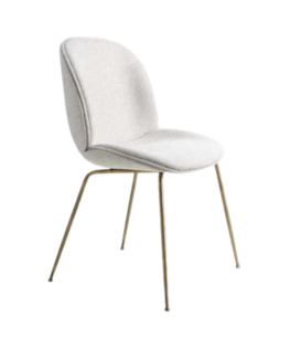 Gubi - Beetle chair upholstered Safire  - conic base brass