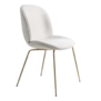 Gubi - Beetle Dining Chair fabric Safire, conic base brass