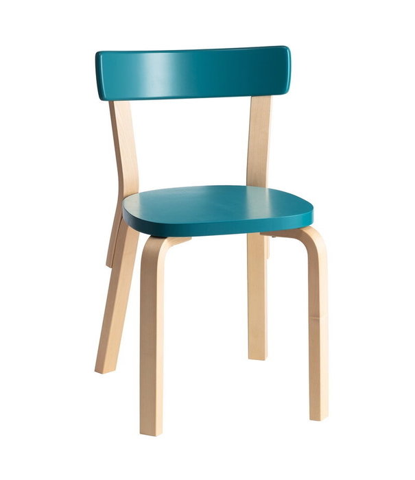 Artek  Artek - Aalto Chair 69 Petrol - Birch