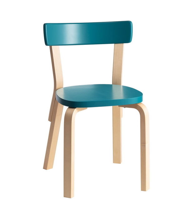 Artek  Artek - Chair 69 birch, petrol lacquered