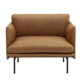 Muuto - Outline stoel Refine cognac leer