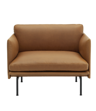 Outline Chair Refine cognac leather, black base