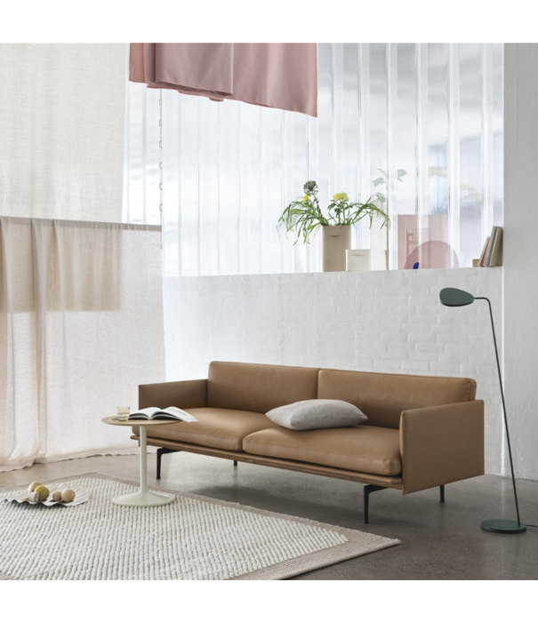 Muuto Outline 3 zits bank refine cognac leer