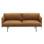 Muuto - Outline 2 seater sofa refine cognac leather - black base