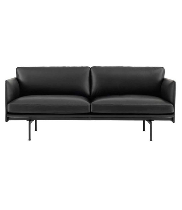 Muuto  Muuto - Outline 2 seater sofa refine cognac leather - black base