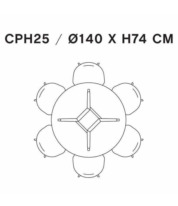 Hay  Hay CPH 25 Eettafel Rond walnoot Ø140