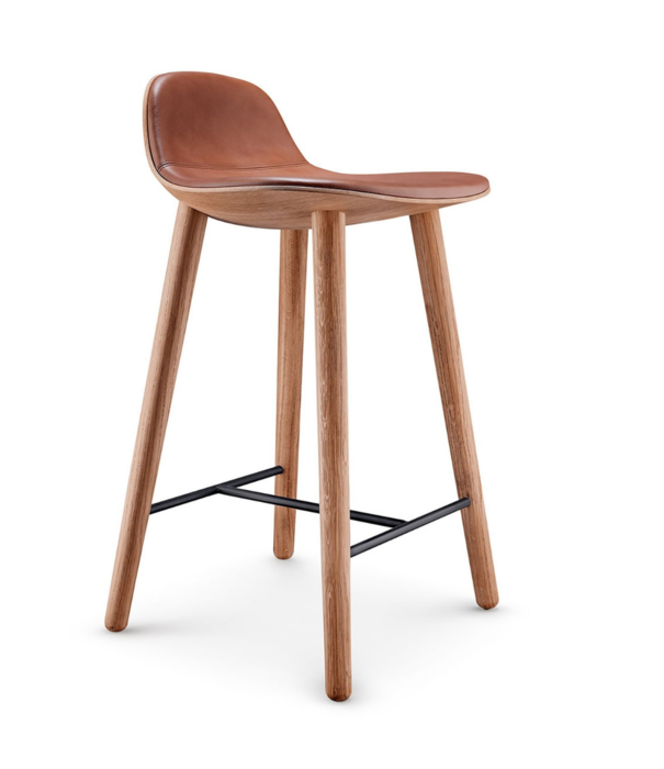 Eva Solo  Eva Solo: Abalone bar stool oak - cognac leather seat