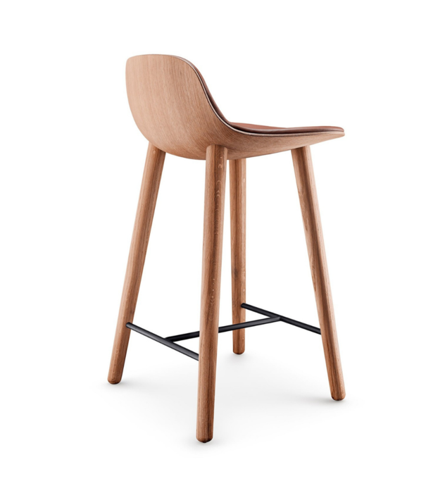 Eva Solo  Eva Solo: Abalone bar stool oak - cognac leather seat