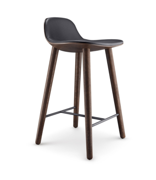 Eva Solo: Abalone bar stool smoked oak, black leather seat