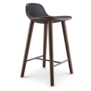 Yuuga barstool smoked oak, black leather seat