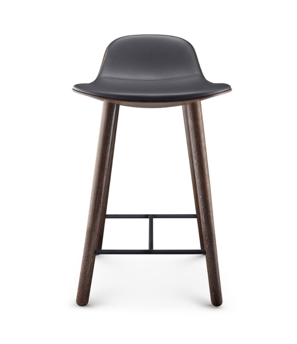 Eva Solo  Eva Solo: Abalone bar stool smoked oak, black leather seat