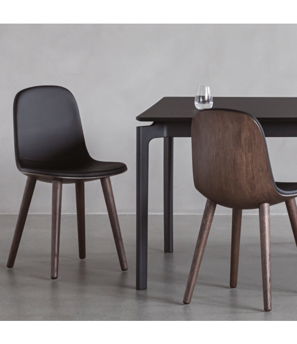 Eva Solo  Eva Solo: Abalone bar stool smoked oak, black leather seat