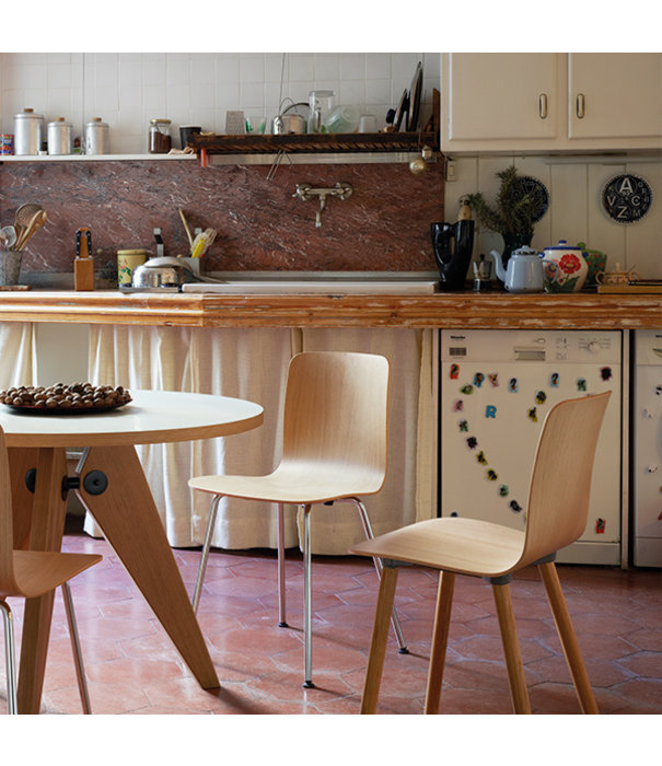 Vitra  Vitra - Hal Ply Wood Side Chair, naturel eiken poten