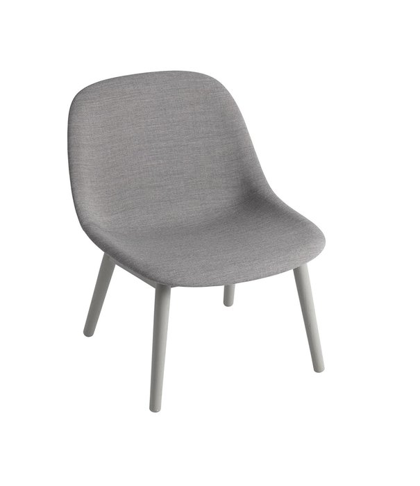 Muuto  Muuto Fiber Lounge Stoel volledig gestoffeerd,  houten poten