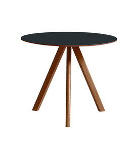 CPH 20 Round Dining Table walnut base 90cm
