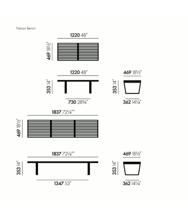 Vitra  Vitra - Nelson Bench Natural long