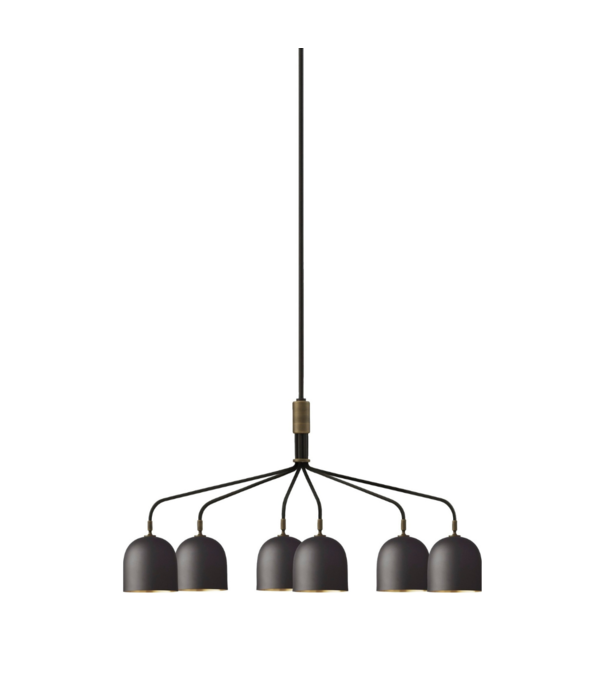 Gubi  Howard Chandelier 4 arm, short, gunmetal