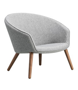 Ditzel Lounge Chair, Hallingdal 110 grey,  walnut base