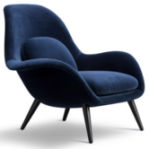 Fredericia - Swoon lounge chair - fabric Harald 792