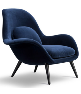 Fredericia - Swoon lounge chair Harald 792, black oak legs