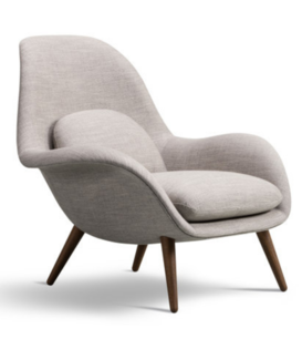 Fredericia - Swoon lounge chair Ruskin 10, smoked oak legs