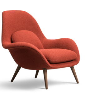 Fredericia - Swoon lounge chair Carlotto, smoked oak legs