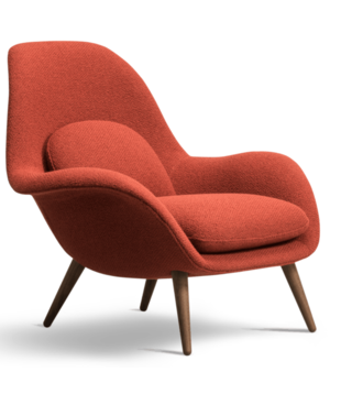 Fredericia - Swoon lounge chair Carlotto, smoked oak legs