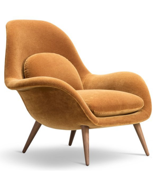Fredericia  Fredericia - Swoon lounge chair model 1770, Grand Mohair, wood base