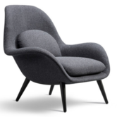 Fredericia - Swoon lounge chair - fabric Hallingdal