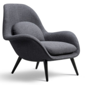 Swoon lounge chair - fabric Hallingdal